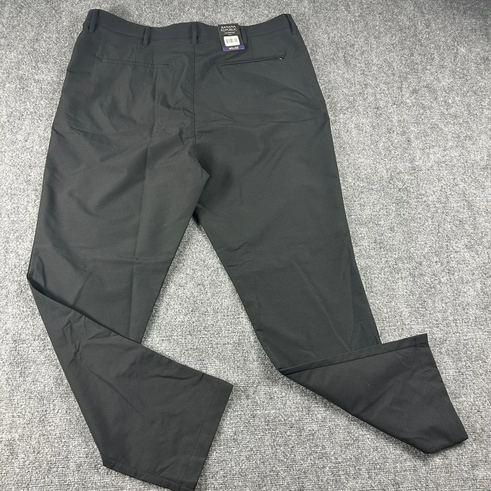 Banana Republic Dress Pants Mens 40x32 Black Flat Front Chino Work Casual‎